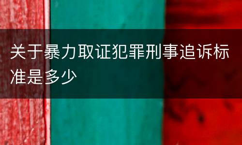 关于暴力取证犯罪刑事追诉标准是多少
