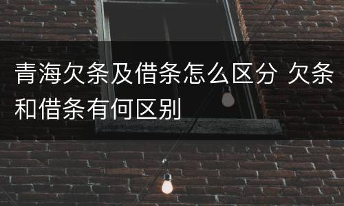 青海欠条及借条怎么区分 欠条和借条有何区别