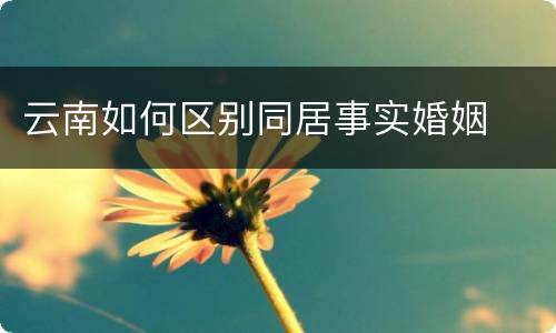 云南如何区别同居事实婚姻