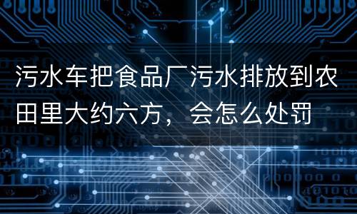 污水车把食品厂污水排放到农田里大约六方，会怎么处罚