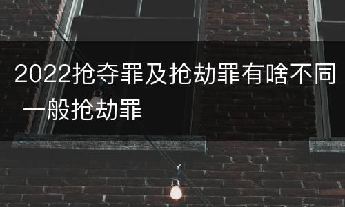 2022抢夺罪及抢劫罪有啥不同 一般抢劫罪