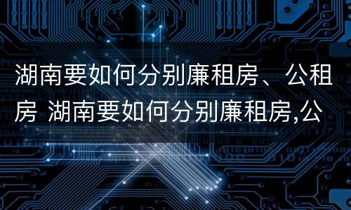 湖南要如何分别廉租房、公租房 湖南要如何分别廉租房,公租房和民宅