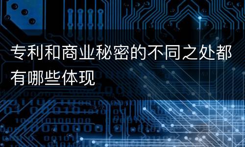 专利和商业秘密的不同之处都有哪些体现