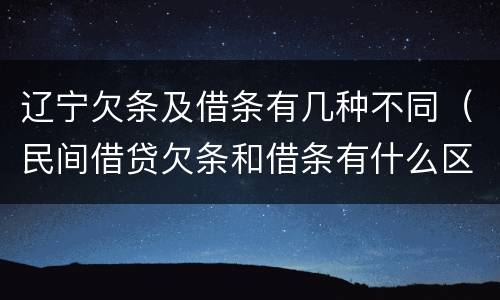 辽宁欠条及借条有几种不同（民间借贷欠条和借条有什么区别）