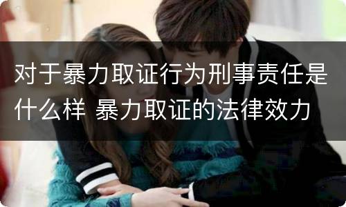 对于暴力取证行为刑事责任是什么样 暴力取证的法律效力