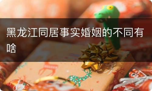 黑龙江同居事实婚姻的不同有啥