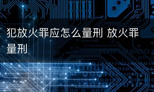 犯放火罪应怎么量刑 放火罪 量刑