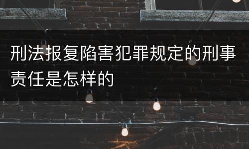 刑法报复陷害犯罪规定的刑事责任是怎样的