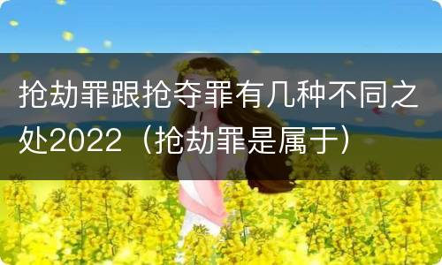 抢劫罪跟抢夺罪有几种不同之处2022（抢劫罪是属于）