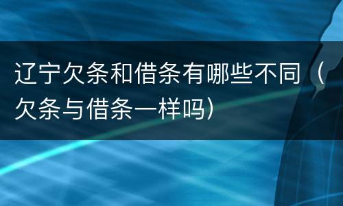 辽宁欠条和借条有哪些不同（欠条与借条一样吗）