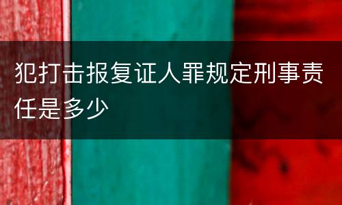 犯打击报复证人罪规定刑事责任是多少