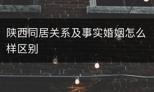 陕西同居关系及事实婚姻怎么样区别