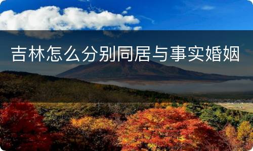 吉林怎么分别同居与事实婚姻