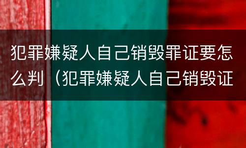 犯罪嫌疑人自己销毁罪证要怎么判（犯罪嫌疑人自己销毁证据）