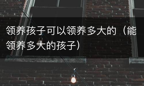 领养孩子可以领养多大的（能领养多大的孩子）
