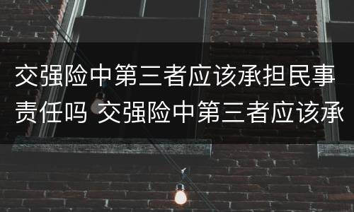 交强险中第三者应该承担民事责任吗 交强险中第三者应该承担民事责任吗