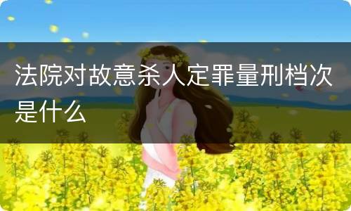法院对故意杀人定罪量刑档次是什么