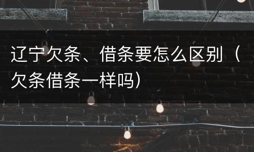 辽宁欠条、借条要怎么区别（欠条借条一样吗）