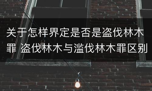 关于怎样界定是否是盗伐林木罪 盗伐林木与滥伐林木罪区别