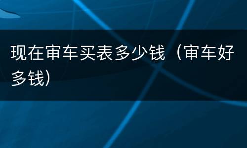 现在审车买表多少钱（审车好多钱）