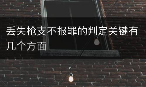 丢失枪支不报罪的判定关键有几个方面