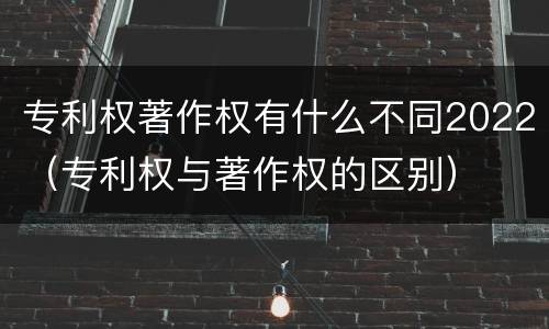 专利权著作权有什么不同2022（专利权与著作权的区别）