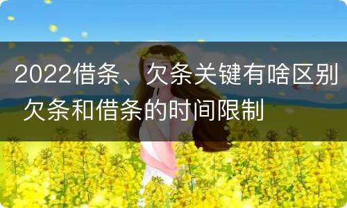 2022借条、欠条关键有啥区别 欠条和借条的时间限制