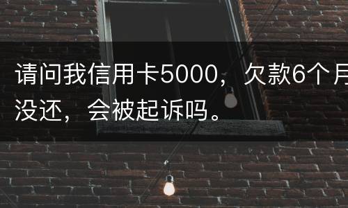 请问我信用卡5000，欠款6个月没还，会被起诉吗。