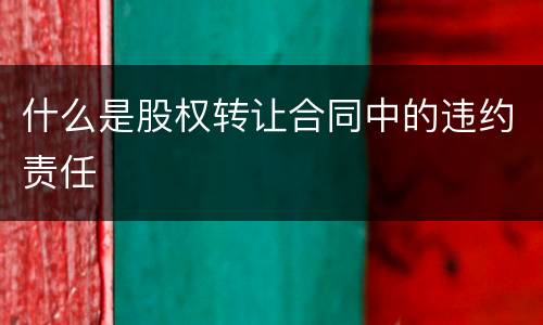 什么是股权转让合同中的违约责任