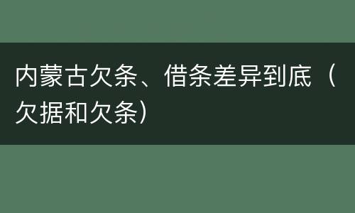 内蒙古欠条、借条差异到底（欠据和欠条）