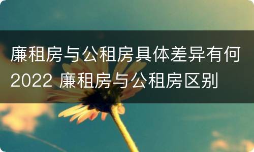 廉租房与公租房具体差异有何2022 廉租房与公租房区别