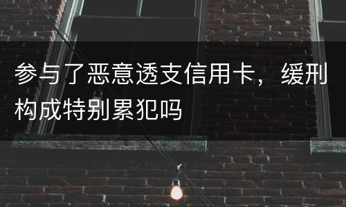 参与了恶意透支信用卡，缓刑构成特别累犯吗
