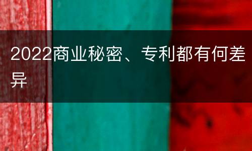 2022商业秘密、专利都有何差异