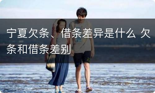 宁夏欠条、借条差异是什么 欠条和借条差别