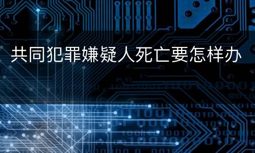 共同犯罪嫌疑人死亡要怎样办