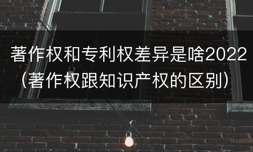 著作权和专利权差异是啥2022（著作权跟知识产权的区别）