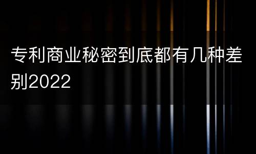专利商业秘密到底都有几种差别2022