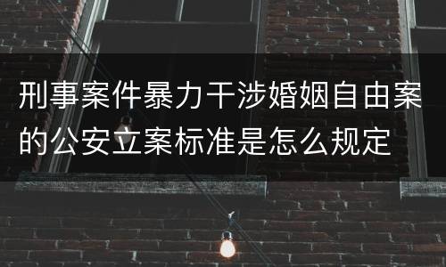 刑事案件暴力干涉婚姻自由案的公安立案标准是怎么规定