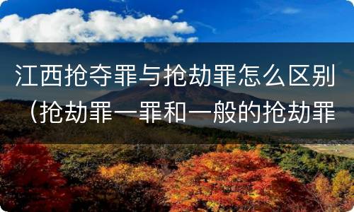 江西抢夺罪与抢劫罪怎么区别（抢劫罪一罪和一般的抢劫罪）