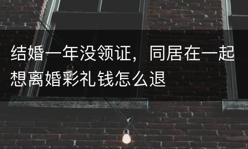 结婚一年没领证，同居在一起想离婚彩礼钱怎么退