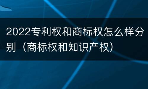 2022专利权和商标权怎么样分别（商标权和知识产权）