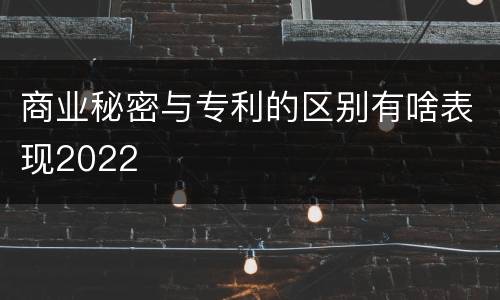 商业秘密与专利的区别有啥表现2022
