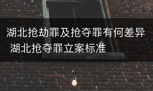 湖北抢劫罪及抢夺罪有何差异 湖北抢夺罪立案标准