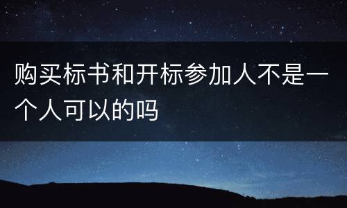 购买标书和开标参加人不是一个人可以的吗
