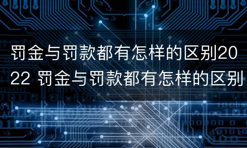 罚金与罚款都有怎样的区别2022 罚金与罚款都有怎样的区别2022年8月