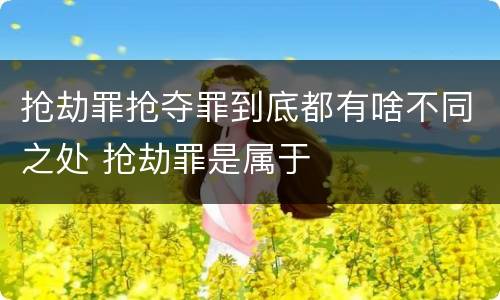 抢劫罪抢夺罪到底都有啥不同之处 抢劫罪是属于