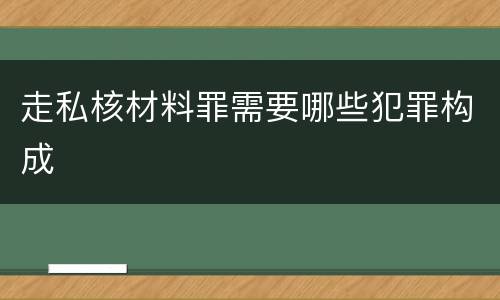 走私核材料罪需要哪些犯罪构成