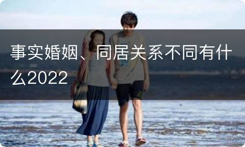 事实婚姻、同居关系不同有什么2022