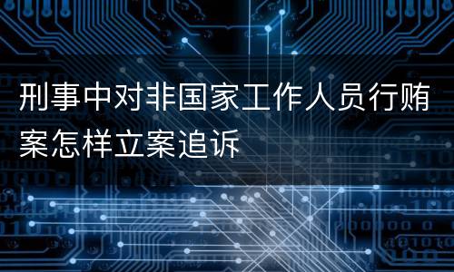 刑事中对非国家工作人员行贿案怎样立案追诉