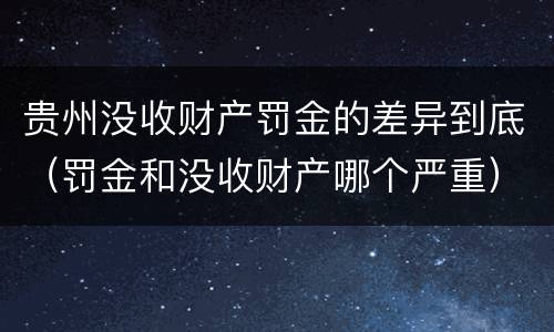贵州没收财产罚金的差异到底（罚金和没收财产哪个严重）